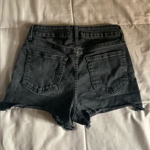 justusa black ripped jean shorts